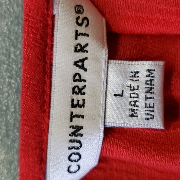 COUNTERPARTS‎ RED, NWT BOHEMIAN STYLE BLOUSE, size large. Bell sleeves. Hippy - Picture 6 of 10